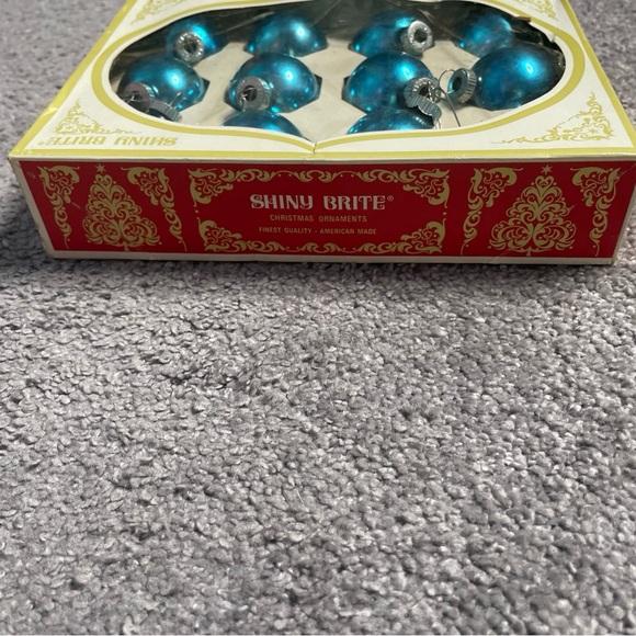 Vintage Shiny Brite Blue Green 12 Mercury Glass Christmas Ball Ornament - Picture 4 of 10